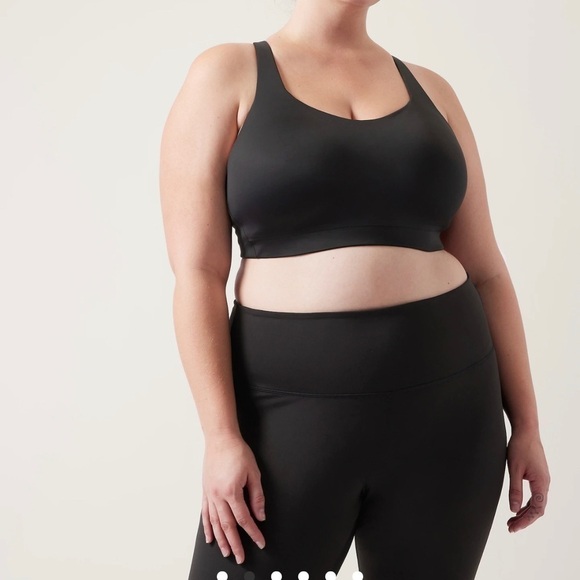 Athleta Advance Black Workout Sports Athletic Gym High Impact Bra Top 38F - Picture 1 of 9